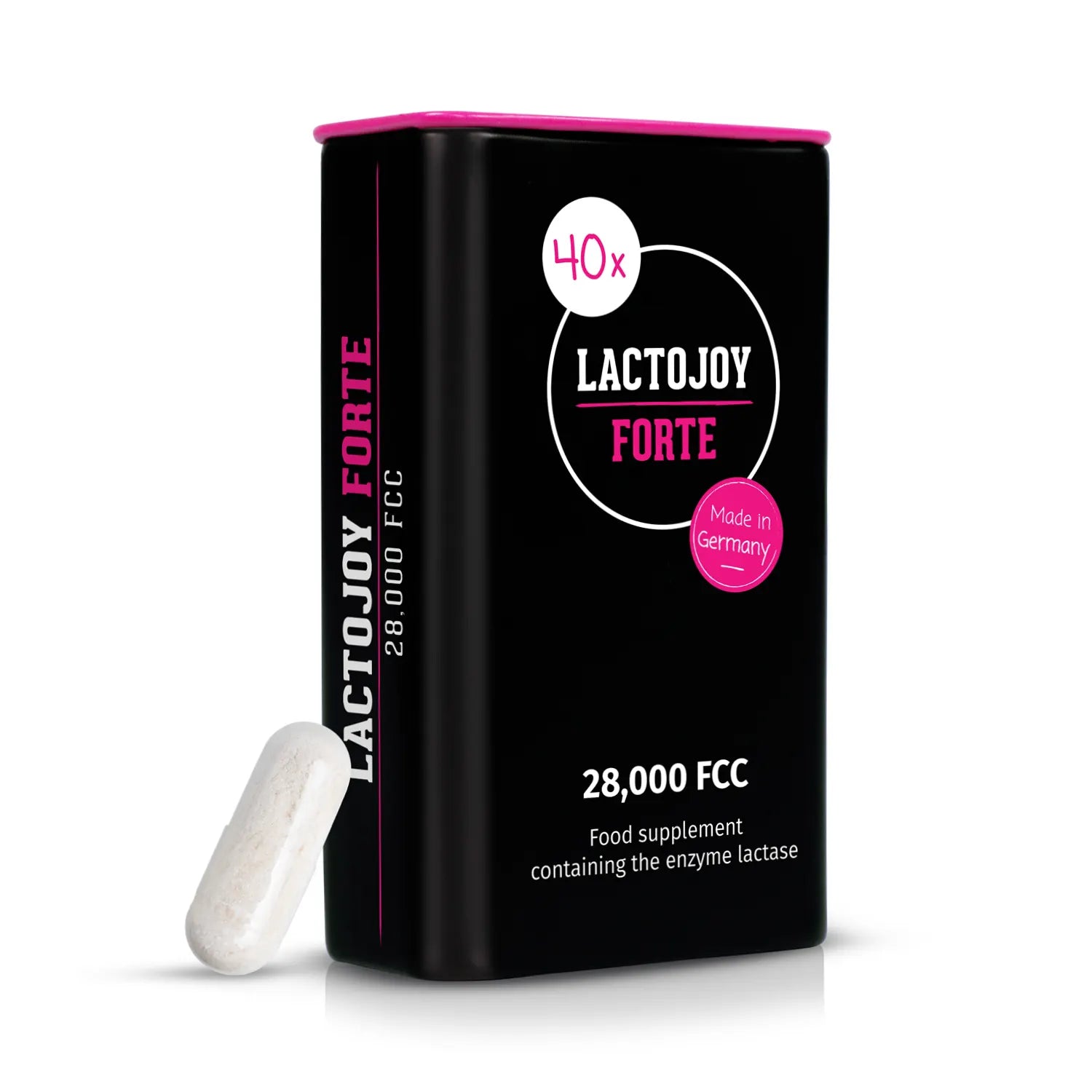 LactoJoy Forte - 28,000 FCC - 40 Lactase Capsules with 6h Depot Effect
