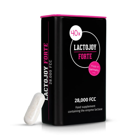 LactoJoy Forte - 28,000 FCC - 40 Lactase Capsules with 6h Depot Effect